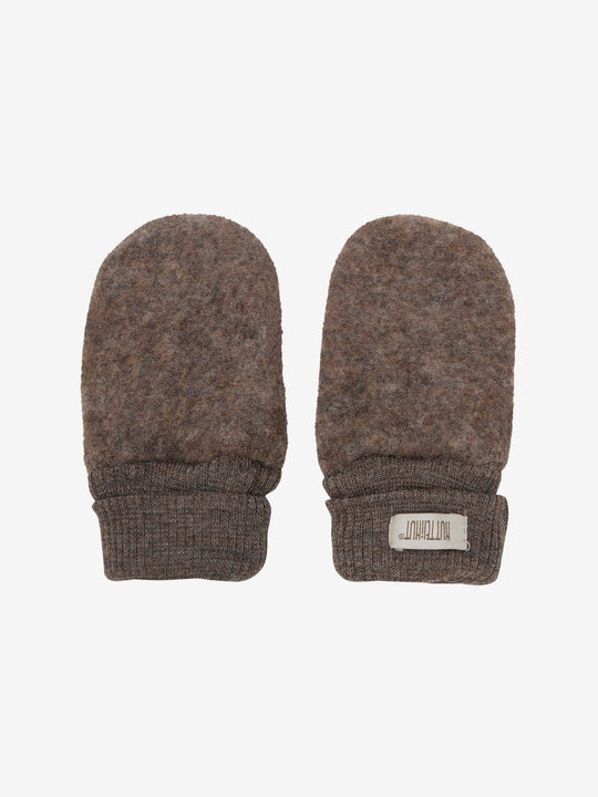 HUTTEliHUT | Mittens Wool Fleece 2-layer - Brown Melange