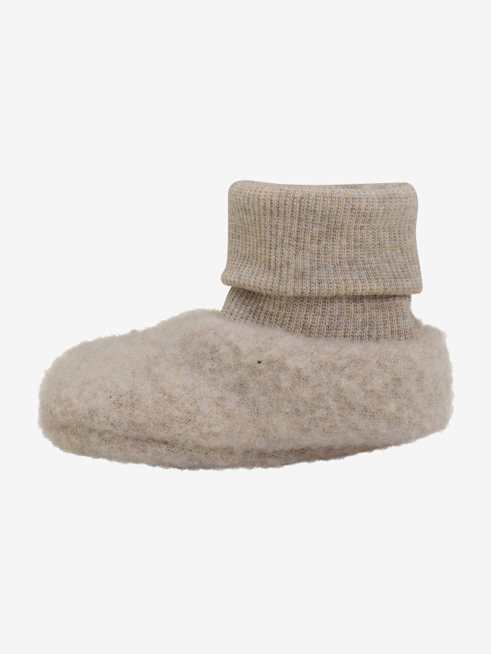 HUTTEliHUT | Footies Wool Fleece 2-layer - Camel Melange - Torgunns Barneklær AS