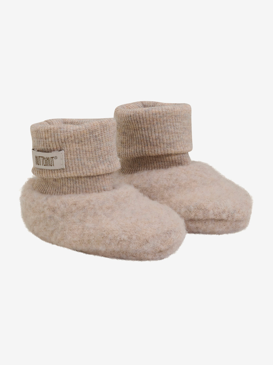 HUTTEliHUT | Footies Wool Fleece 2-layer - Camel Melange - Torgunns Barneklær AS