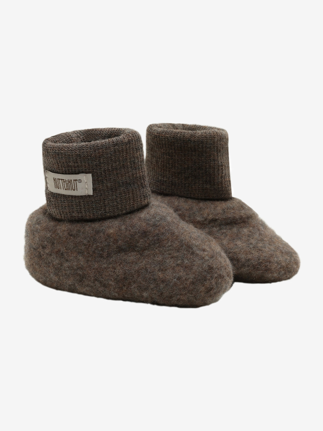 HUTTEliHUT | Ullfleece Tøfler - Brown Melange