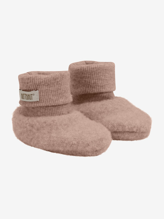 HUTTEliHUT | Footies Wool Fleece 2-layer - Mahogany Rose - Torgunns Barneklær AS
