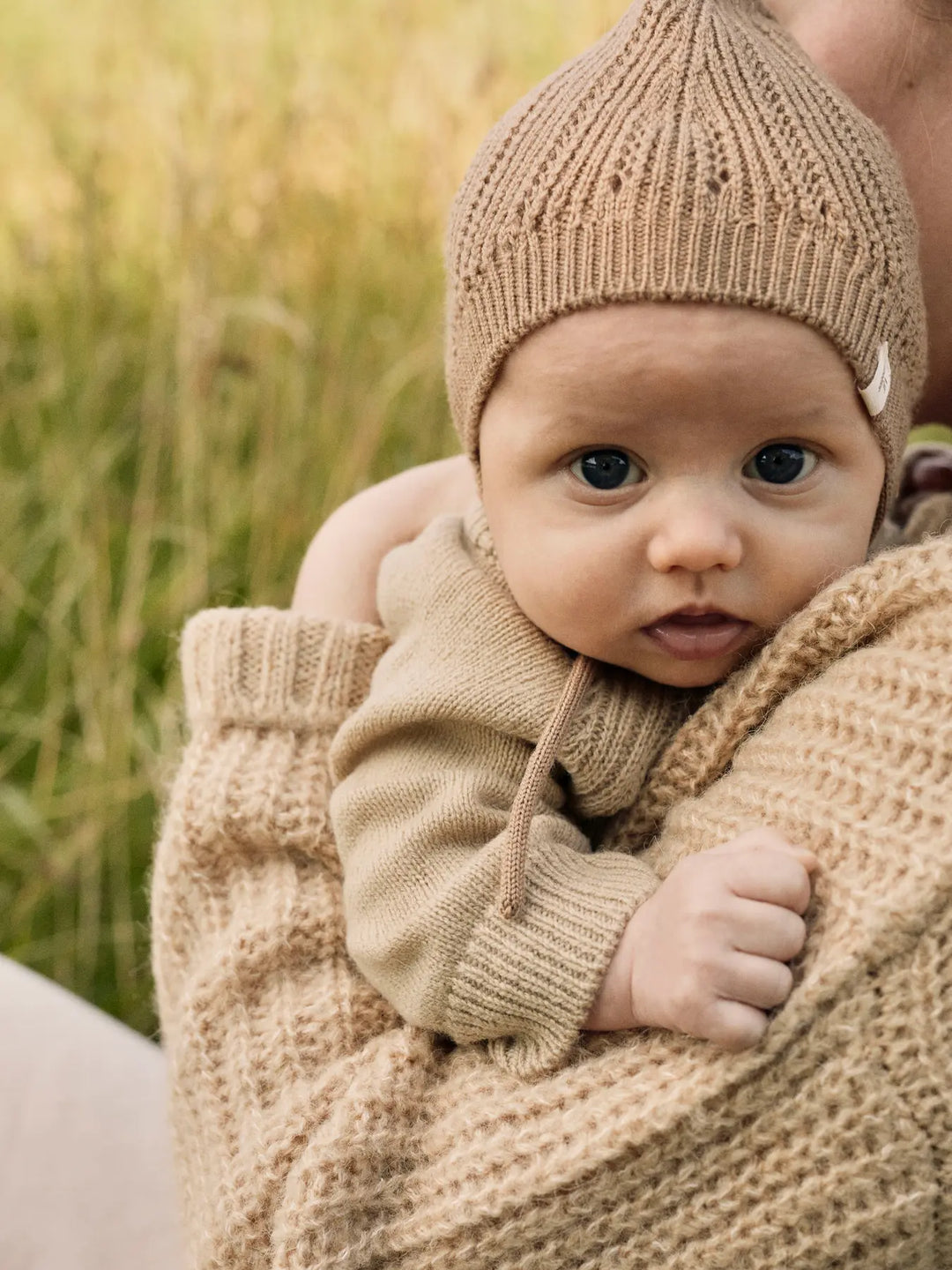 Lil' Atelier Baby WOOL NALIO KNIT SUIT - Safari Melange - Torgunns Barneklær AS