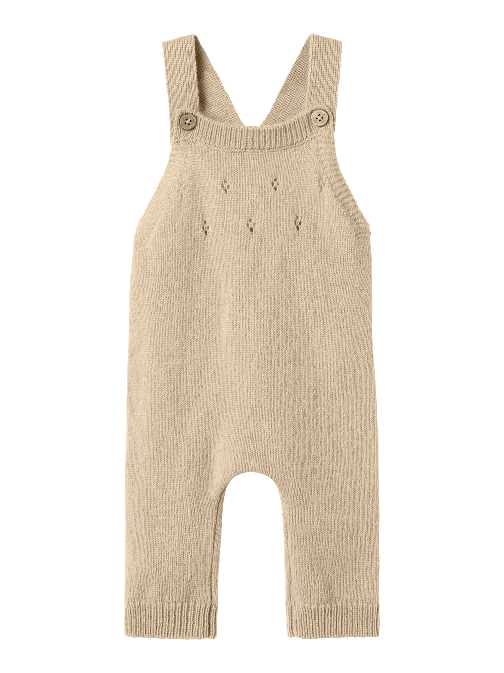 Lil' Atelier Baby WOOL NALIO KNIT OVERALL - Safari Melange - Torgunns Barneklær AS