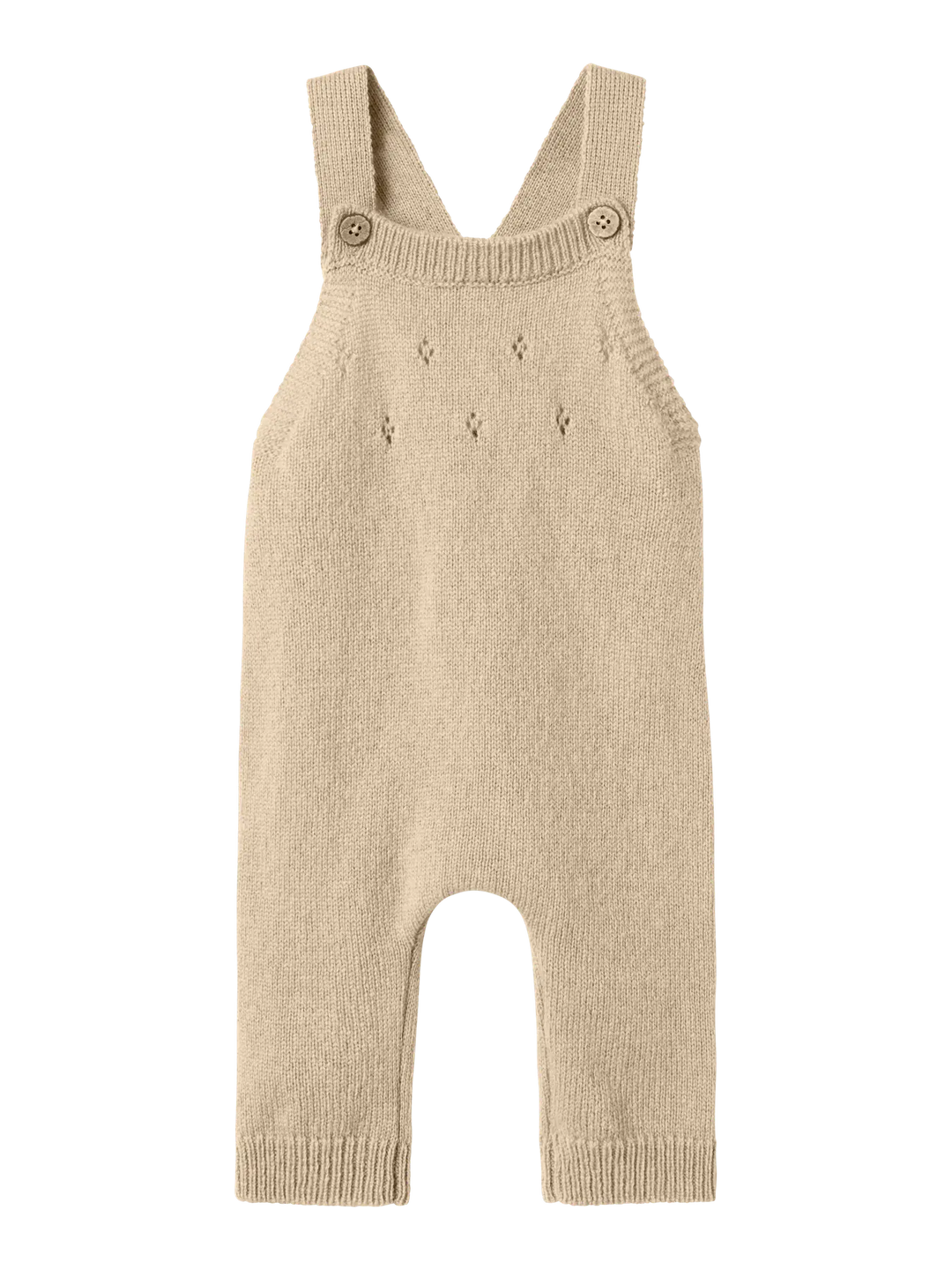 Lil' Atelier Baby WOOL NALIO KNIT OVERALL - Safari Melange - Torgunns Barneklær AS