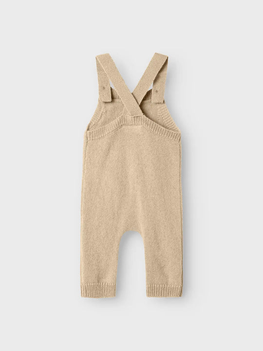 Lil' Atelier Baby WOOL NALIO KNIT OVERALL - Safari Melange - Torgunns Barneklær AS