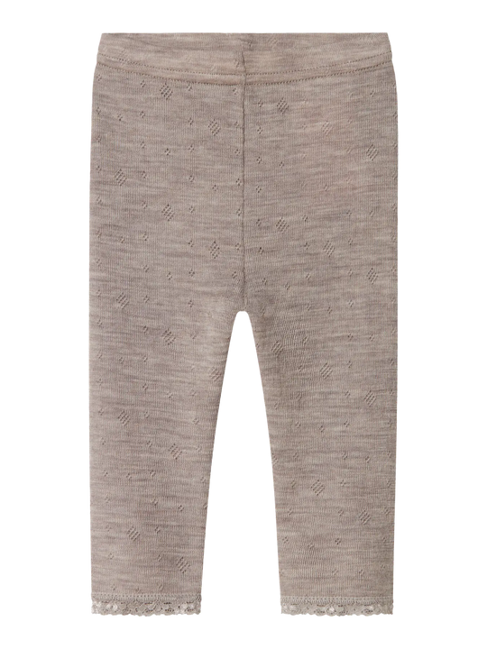 name it baby WANG WOOL NEEDLE LEGGING SOLID NOOS - Satellite - Torgunns Barneklær AS