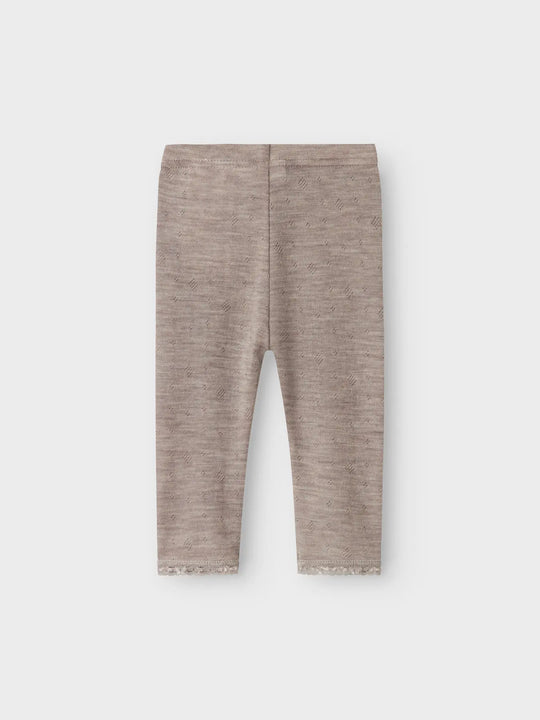 name it baby WANG WOOL NEEDLE LEGGING SOLID NOOS - Satellite - Torgunns Barneklær AS