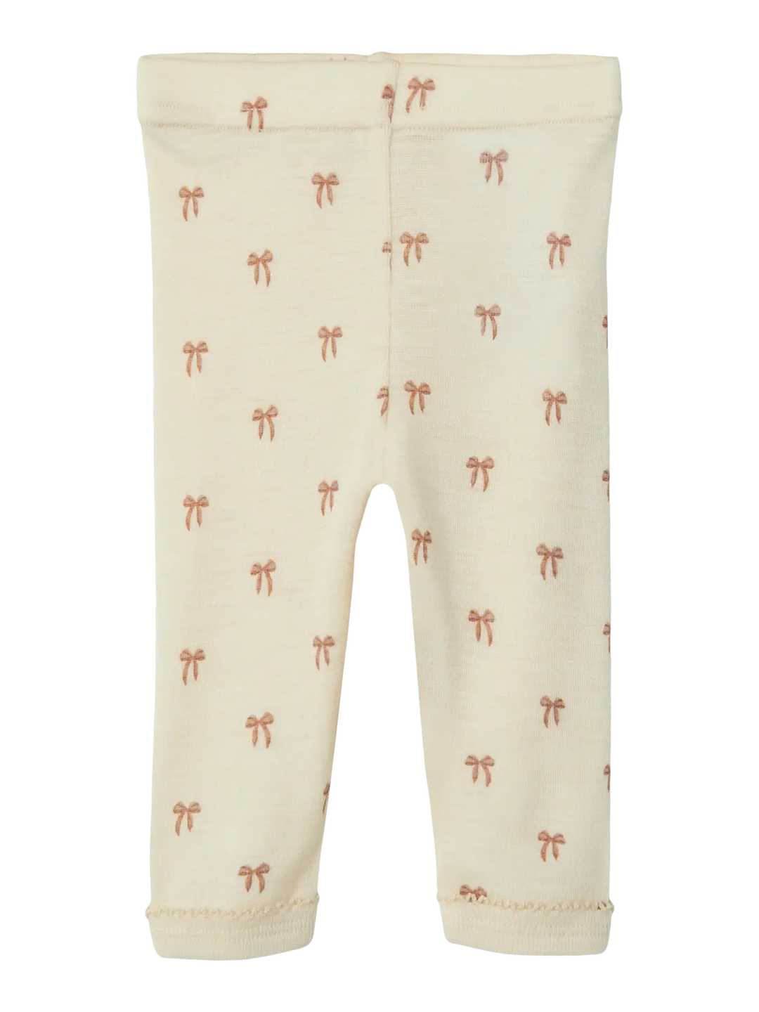 Lil' Atelier Baby WOOL NALU SLIM LEGGING NOOS - Turtledove Melange | Bow - Torgunns Barneklær AS