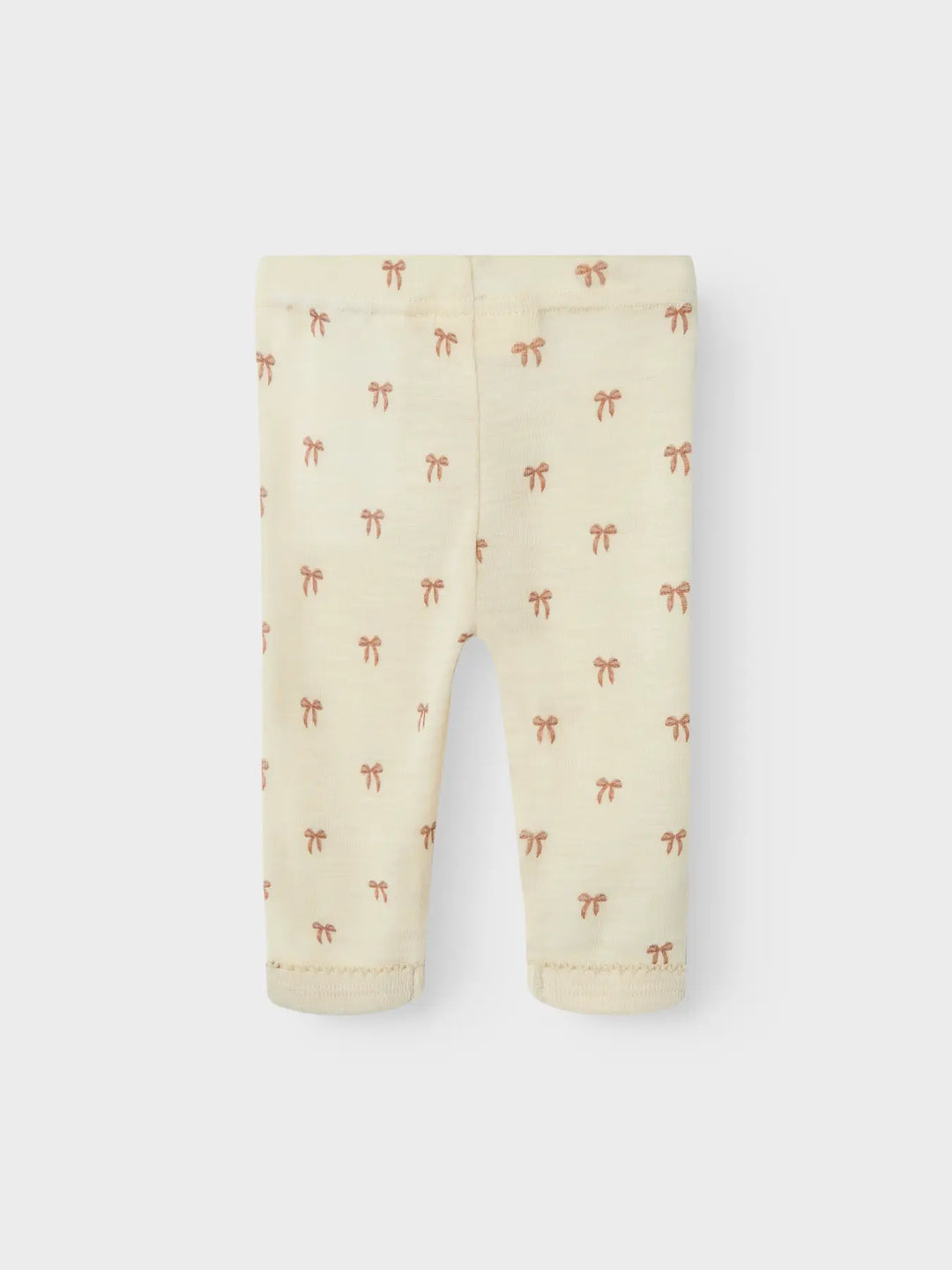 Lil' Atelier Baby WOOL NALU SLIM LEGGING NOOS - Turtledove Melange | Bow - Torgunns Barneklær AS