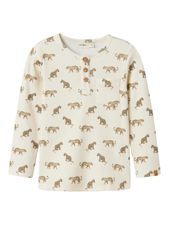 Lil' Atelier Mini LAVO ENO SLIM LS TOP - Turtledove | LEO - Torgunns Barneklær AS
