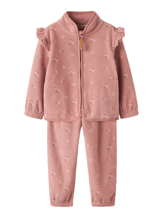 Lil' Atelier Mini LASPEKTRA FLEECE SET AOP - Misty Rose - Torgunns Barneklær AS