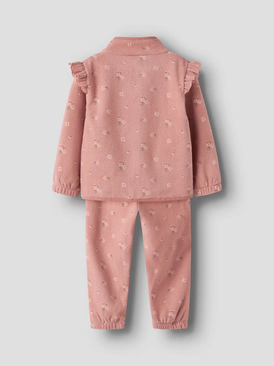 Lil' Atelier Mini LASPEKTRA FLEECE SET AOP - Misty Rose - Torgunns Barneklær AS
