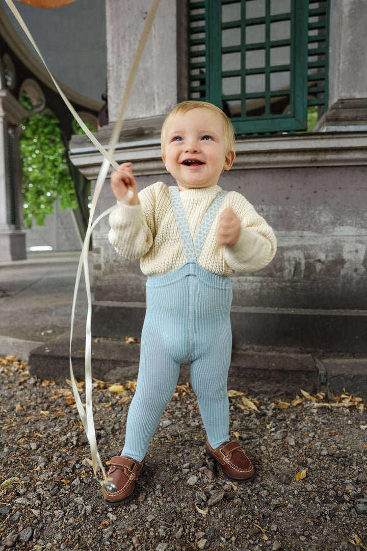 Silly Silas® | Classic strømpebukse med seler – Misty Blue Patterned