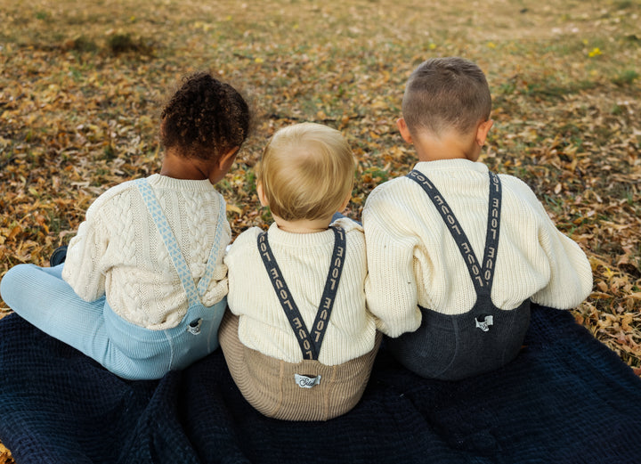 Silly Silas® | Classic strømpebukse med seler – Misty Blue Patterned