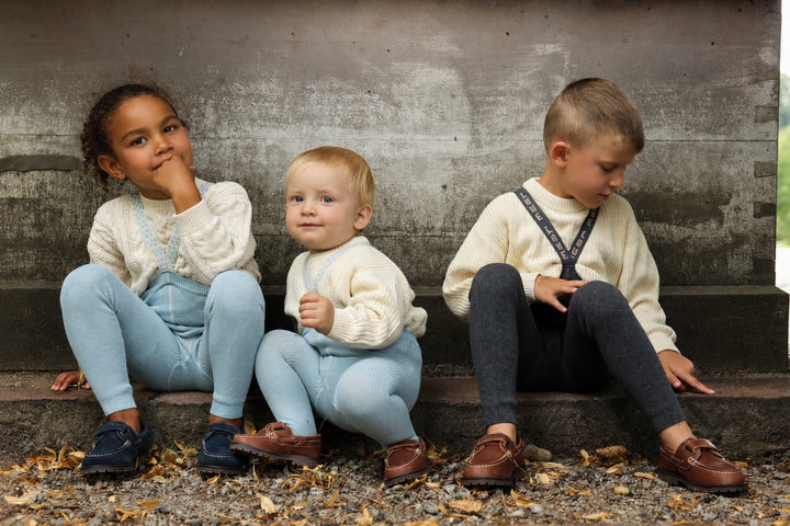 Silly Silas® | Classic strømpebukse med seler – Misty Blue Patterned