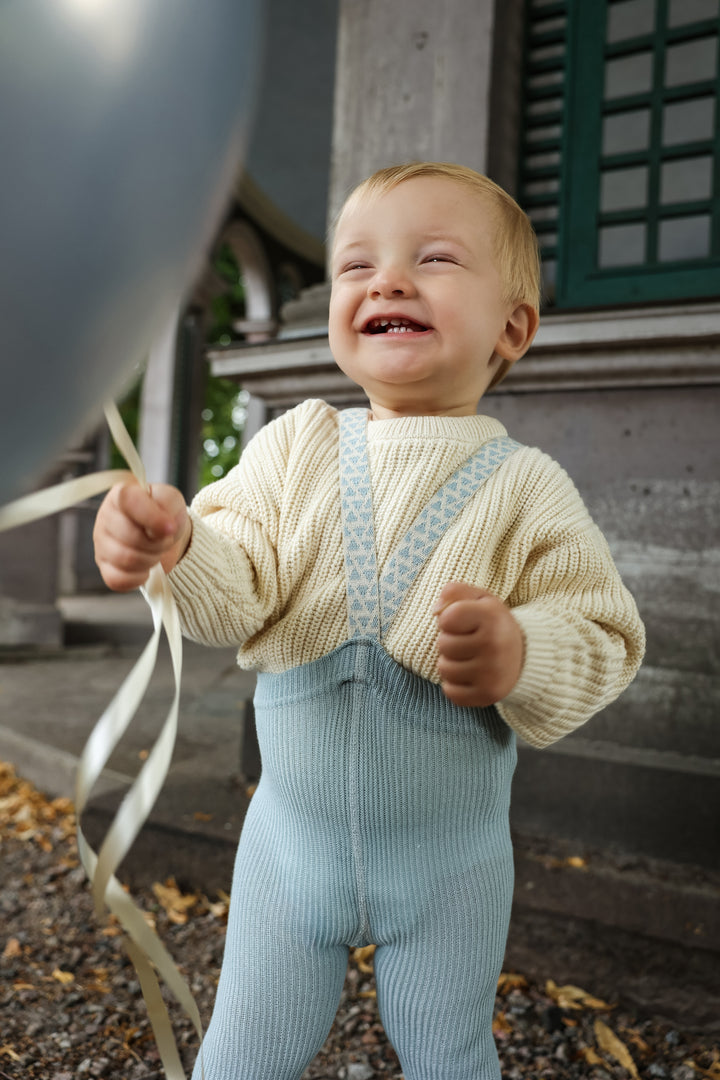Silly Silas® | Classic strømpebukse med seler – Misty Blue Patterned