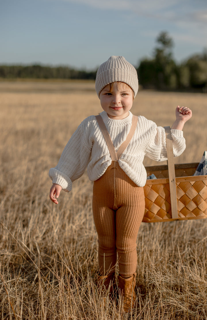 Silly Silas Wooly leggings med seler i Cappuccino
