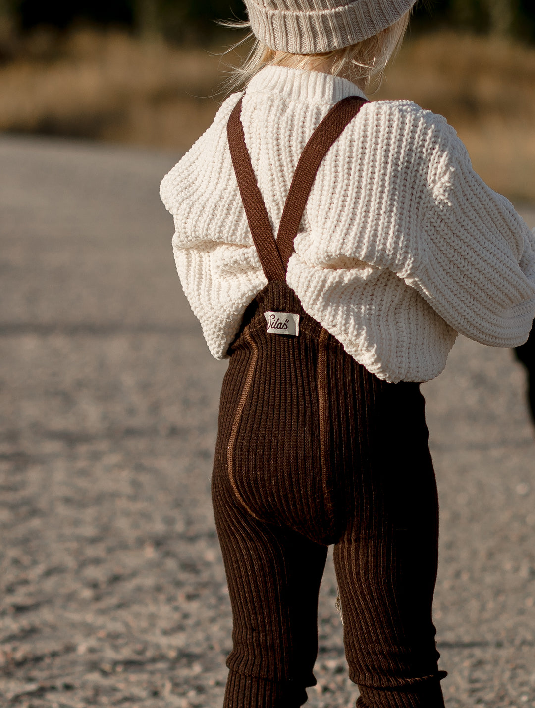 Silly Silas Wooly leggings med seler i Espresso Brown