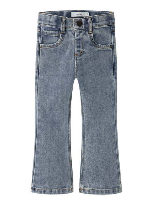 Lil' Atelier Mini SALLI SLIM BOOT JEANS - Medium Blue Denim - Torgunns Barneklær AS