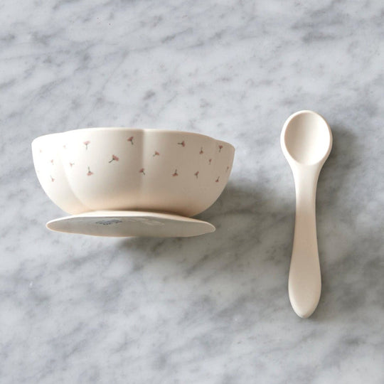 Jack o Juno Poppy in Bloom - Bowl & Spoon Set Poppy Print - Torgunns Barneklær AS