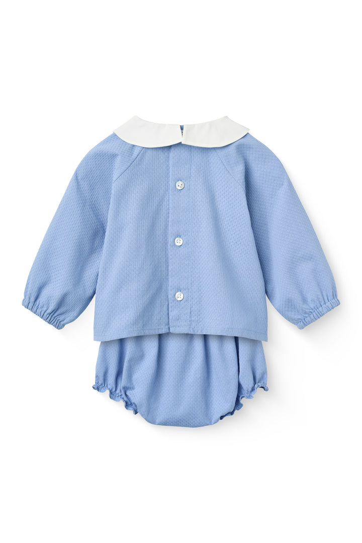 Copenhagen Colors | Babysett med bluse og bloomers – Støvet blå
