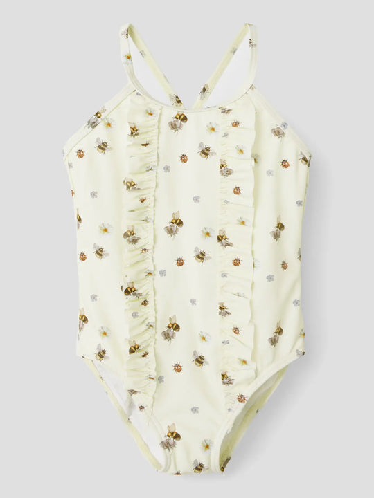 Lil' Atelier Mini HELGINA SWIMSUIT - Turtledove - Torgunns Barneklær AS