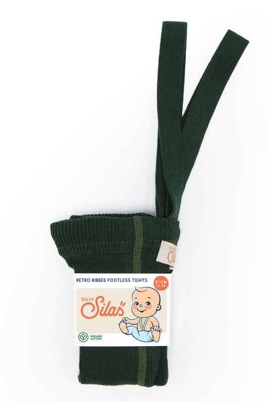 SillySilas® | Leggings m/Seler - Dark Forest Green - Torgunns Barneklær AS