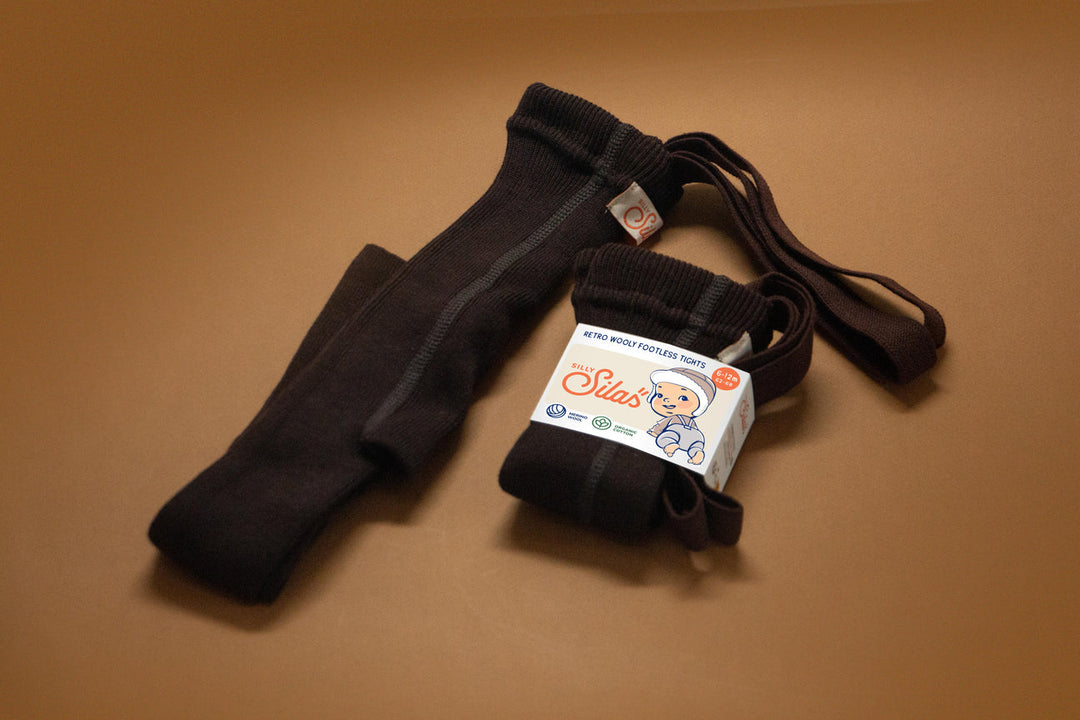 SillySilas® | Wooly Leggings m/seler - Espresso Brown - Torgunns Barneklær AS