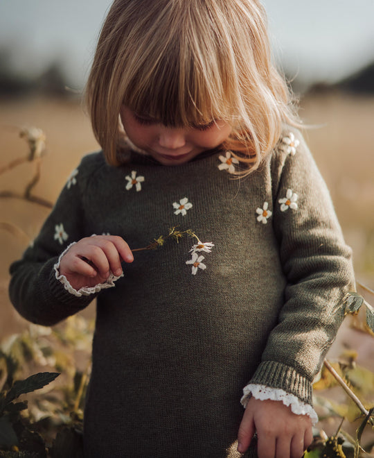 FLIINK DAISY HAND EMBROIDERED DRESS - BEETLE