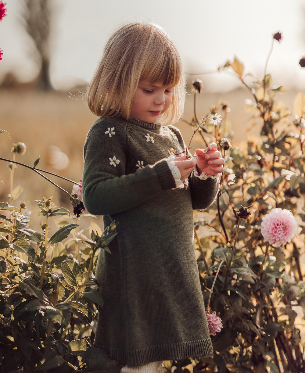 FLIINK DAISY HAND EMBROIDERED DRESS - BEETLE