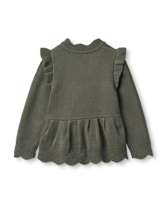 FLIINK ALILLY PEPLUM PULLOVER - BEETLE