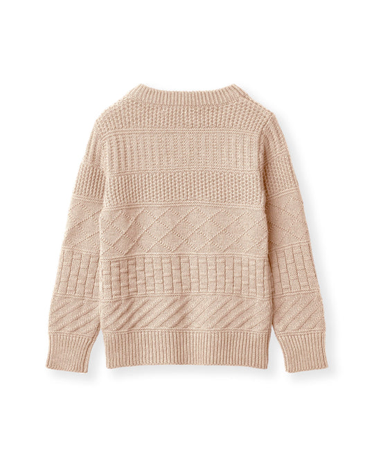 FLIINK NOVA KNIT PATTERN PULLOVER - SANDSHELL