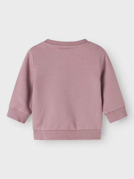 name it baby VRILLIE LS SWEAT - Elderberry | Cat Ballerina