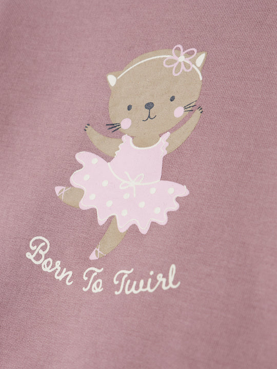 name it baby VRILLIE LS SWEAT - Elderberry | Cat Ballerina