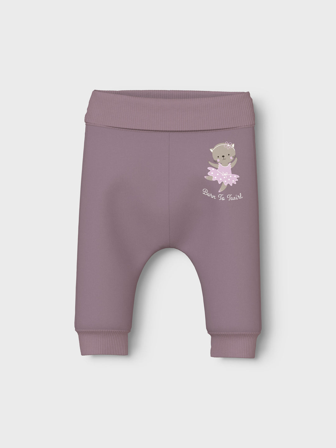 name it baby VRILLIE SWEAT PANT - Elderberry | Cat Ballerina - Torgunns Barneklær AS