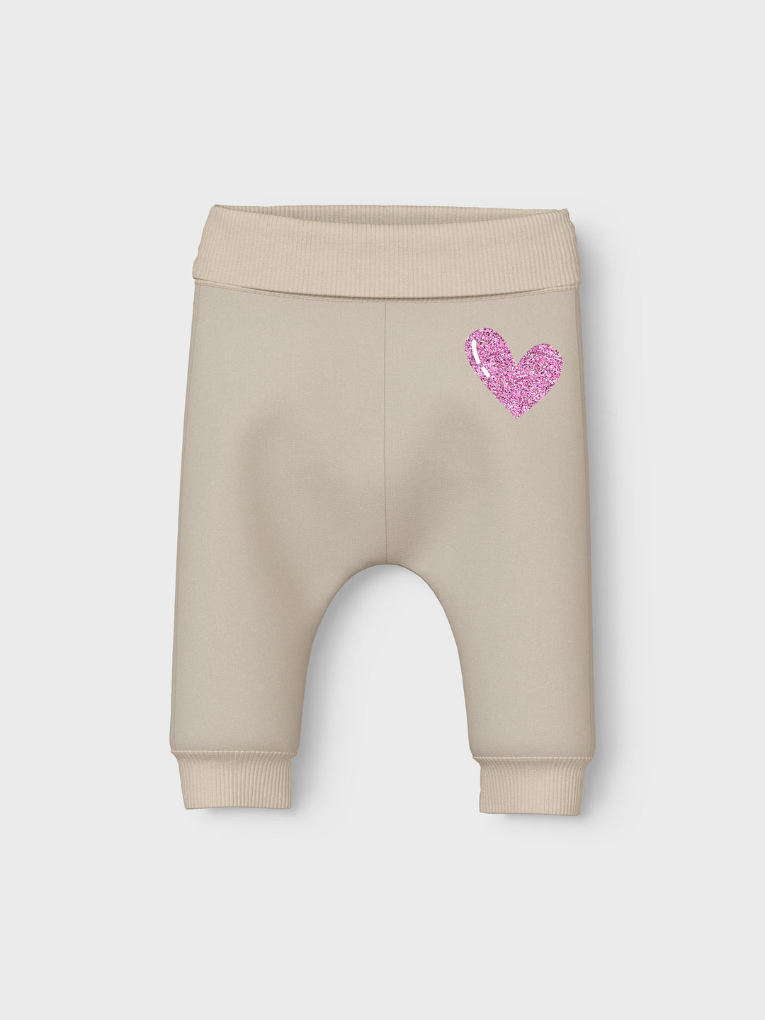 name it baby VRILLIE SWEAT PANT - Summer Sand | Hearts - Torgunns Barneklær AS
