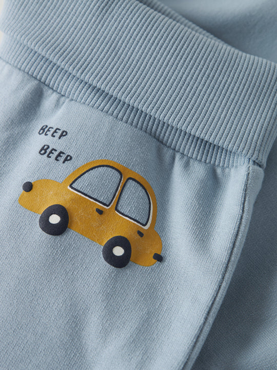 name it baby VONNE SWEAT PANT - Dusty Blue | Car - Torgunns Barneklær AS