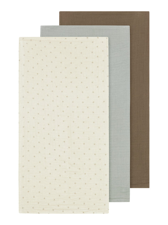 Lil' Atelier Baby FERGIE 3 PK NAPPIES - Turtledove | PIGEON/SEPIA TINT - Torgunns Barneklær AS