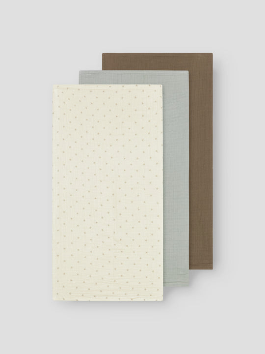 Lil' Atelier Baby FERGIE 3 PK NAPPIES - Turtledove | PIGEON/SEPIA TINT - Torgunns Barneklær AS