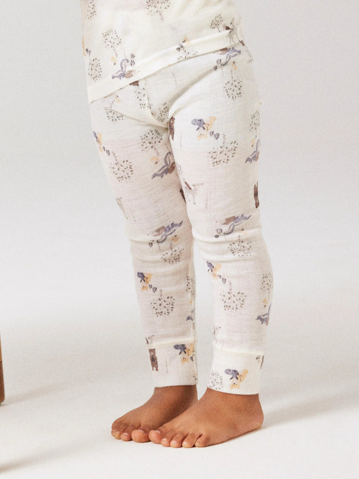 name it mini WANG Ull Legging - Snow White | Forest Animals