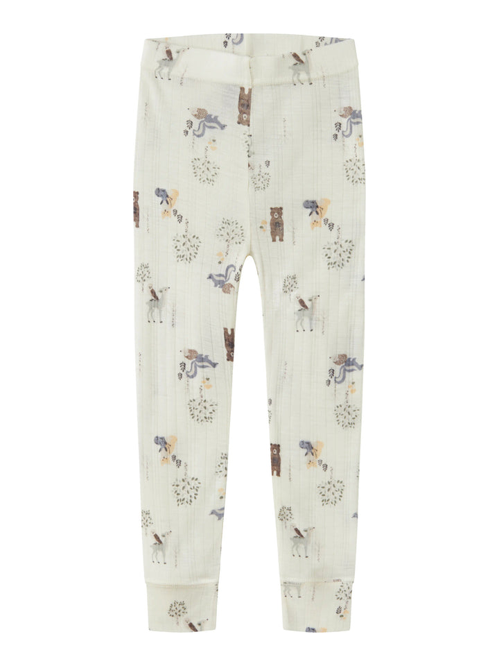 name it mini WANG Ull Legging - Snow White | Forest Animals