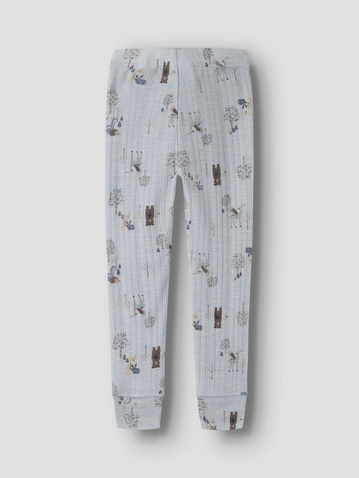 name it mini WANG Ull Legging - Arctic Ice | Forest Animals
