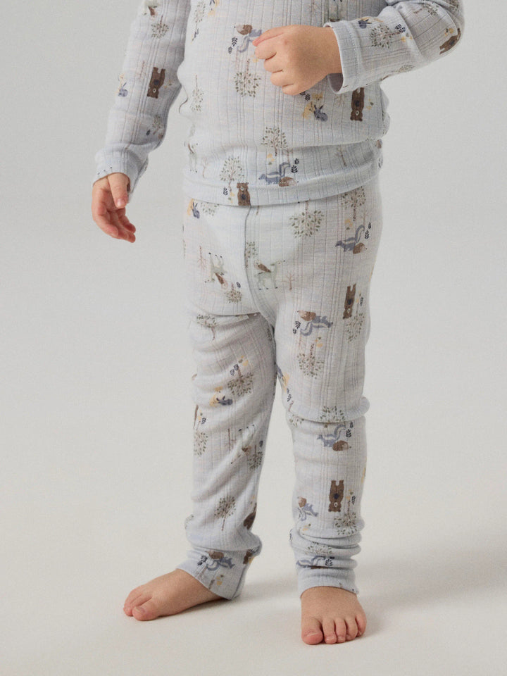 name it mini WANG Ull Legging - Arctic Ice | Forest Animals