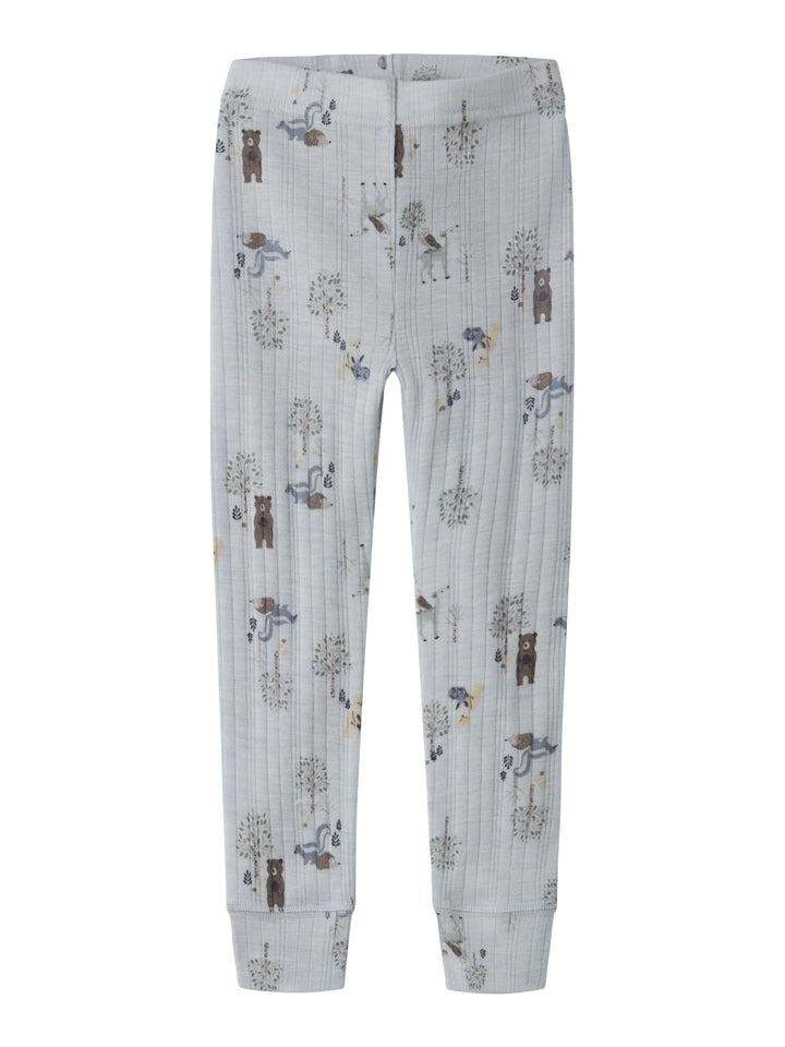 name it mini WANG Ull Legging - Arctic Ice | Forest Animals