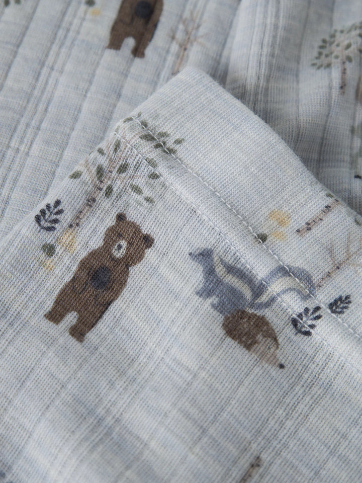 name it mini WANG Ull Legging - Arctic Ice | Forest Animals