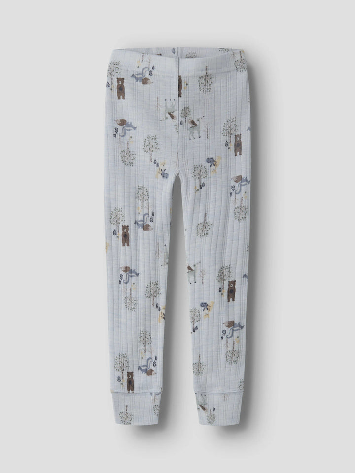 name it mini WANG Ull Legging - Arctic Ice | Forest Animals