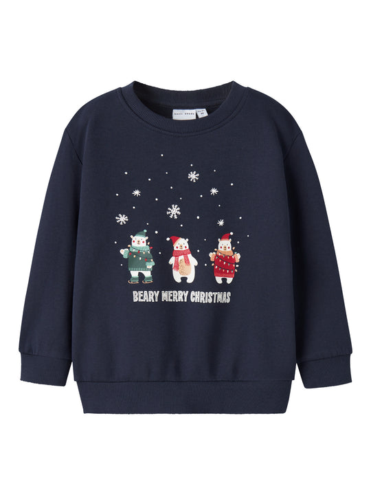 name it mini VISMAS julegenser – Bear (Navy Blazer)