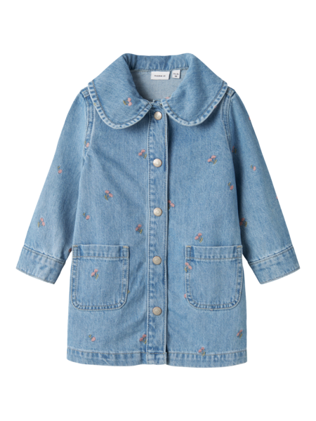 name it mini PIPER LS DENIM DRESS - Light Blue Denim