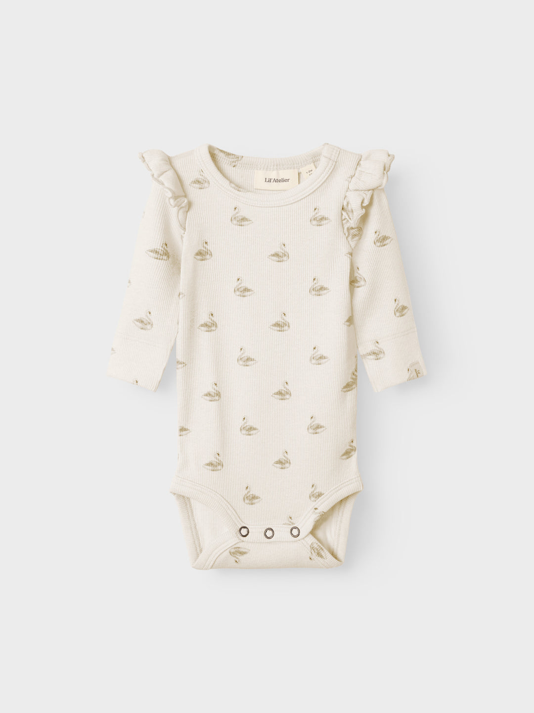 Lil' Atelier Baby GAVO EKO LS SLIM BODY NOOS - Pastel Parchment | SWAN - Torgunns Barneklær AS