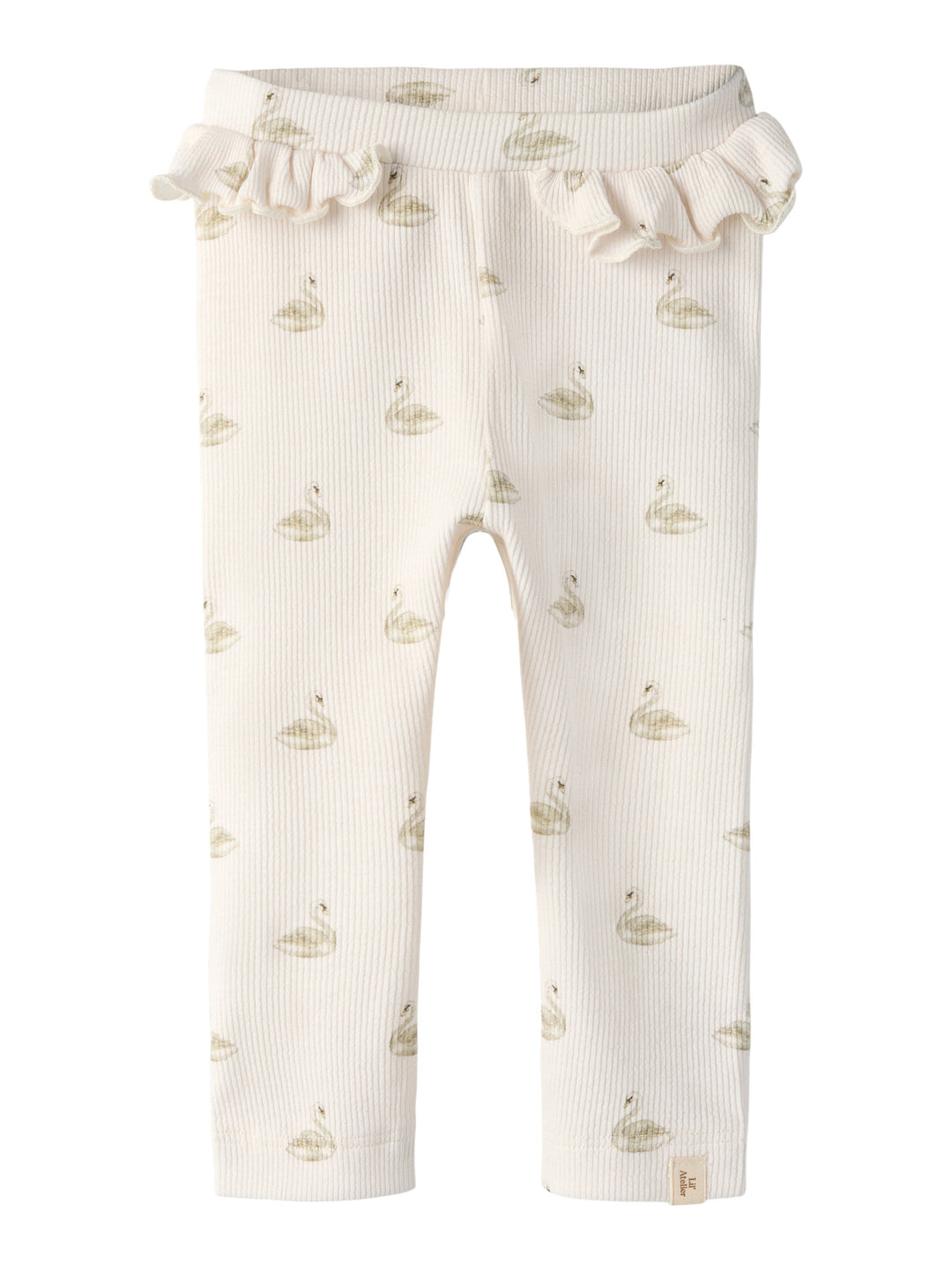 Lil' Atelier Baby GAVO EFI SLIM LEGGING NOOS - Pastel Parchment | SWAN - Torgunns Barneklær AS